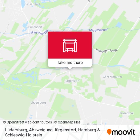 Карта Lüdersburg, Abzweigung Jürgenstorf