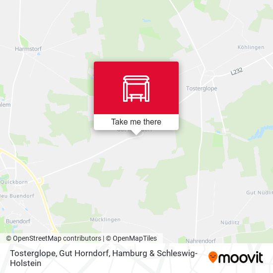Tosterglope, Gut Horndorf map