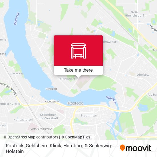 Rostock, Gehlsheim Klinik map