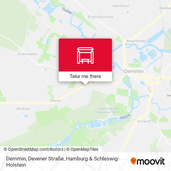 Карта Demmin, Devener Straße