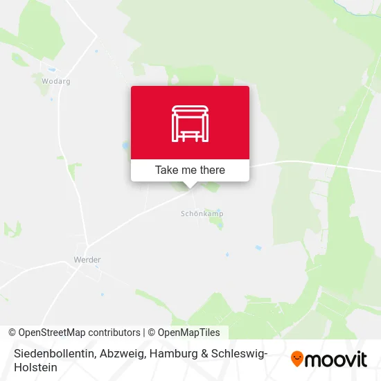 Карта Siedenbollentin, Abzweig