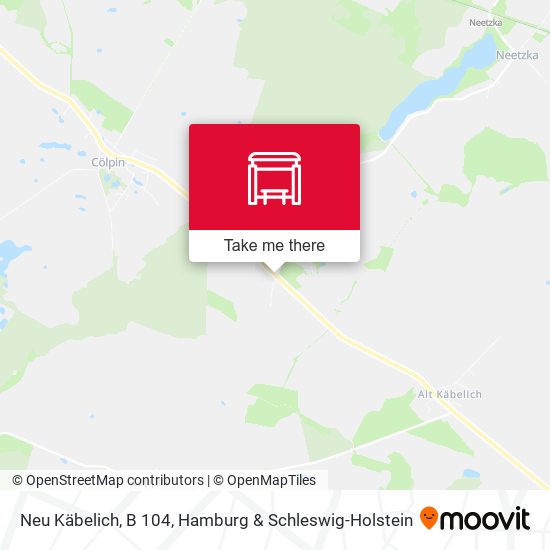 Neu Käbelich, B 104 map