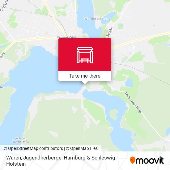 Waren, Jugendherberge map