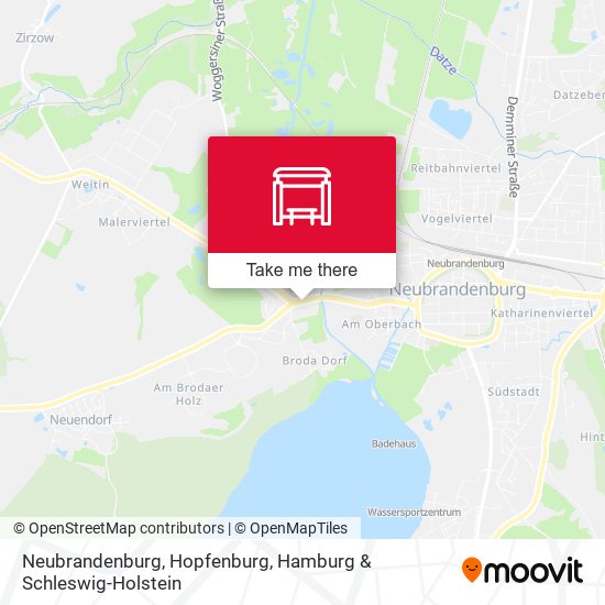 Neubrandenburg, Hopfenburg map