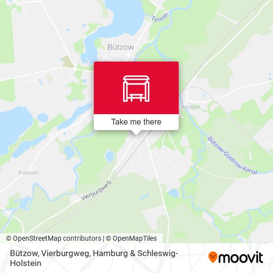 Bützow, Vierburgweg map