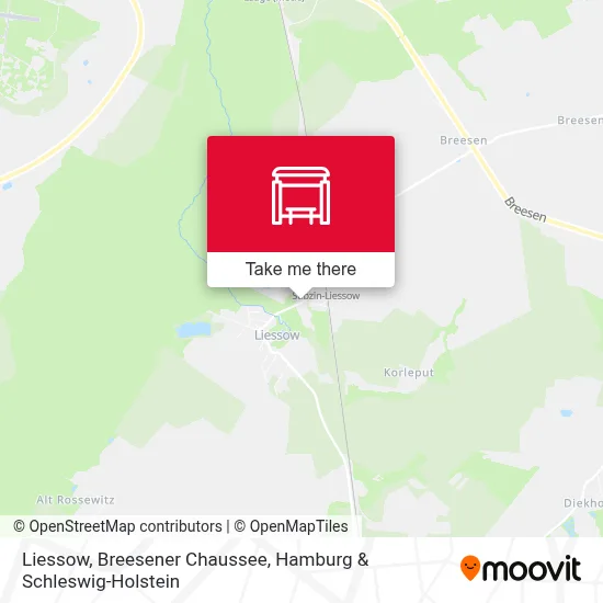 Liessow, Breesener Chaussee map