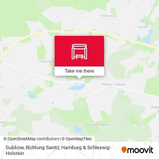 Карта Gubkow, Richtung Sanitz