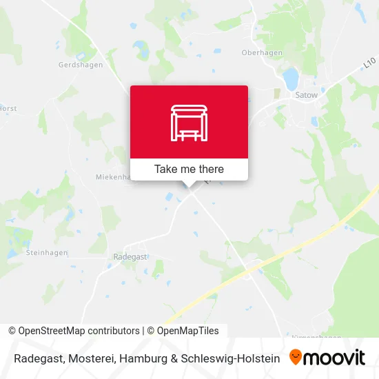 Radegast, Mosterei map