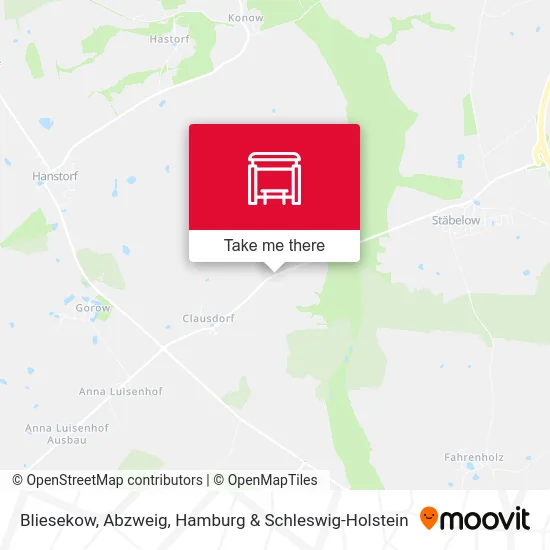 Карта Bliesekow, Abzweig