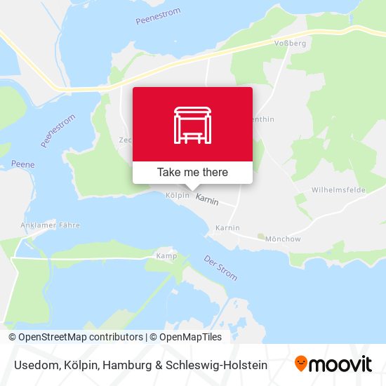 Usedom, Kölpin map