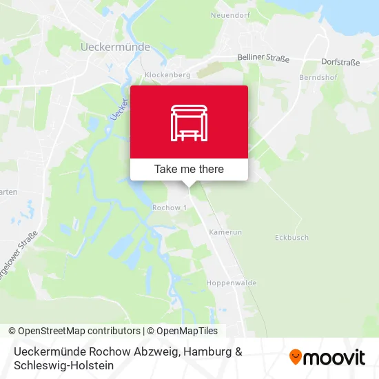 Карта Ueckermünde Rochow Abzweig