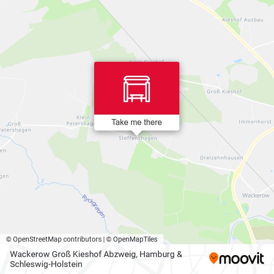 Wackerow Groß Kieshof Abzweig map