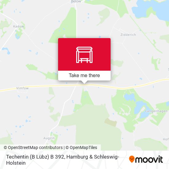 Techentin (B Lübz) B 392 map