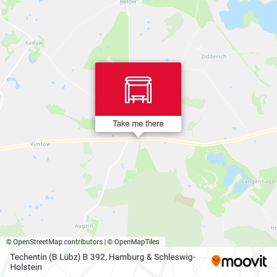 Techentin (B Lübz) B 392 map