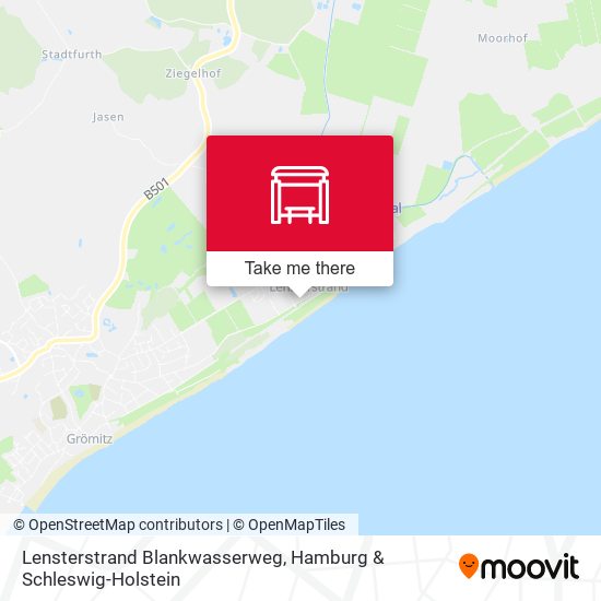Lensterstrand Blankwasserweg map