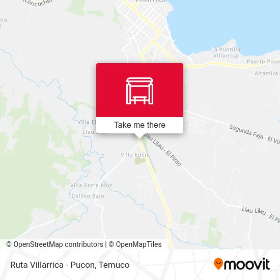 Ruta Villarrica - Pucon map