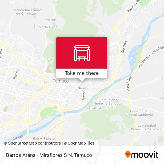 Barros Arana - Miraflores S-N map