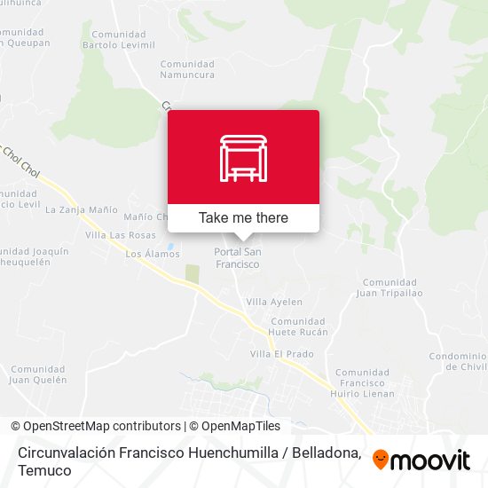 Mapa de Circunvalación Francisco Huenchumilla / Belladona