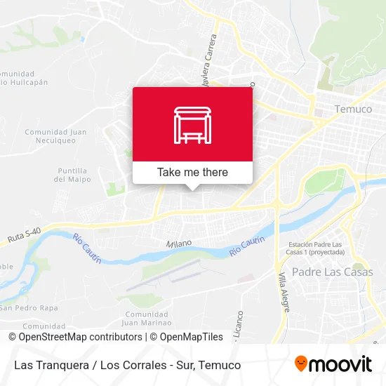 Las Tranquera / Los Corrales - Sur map