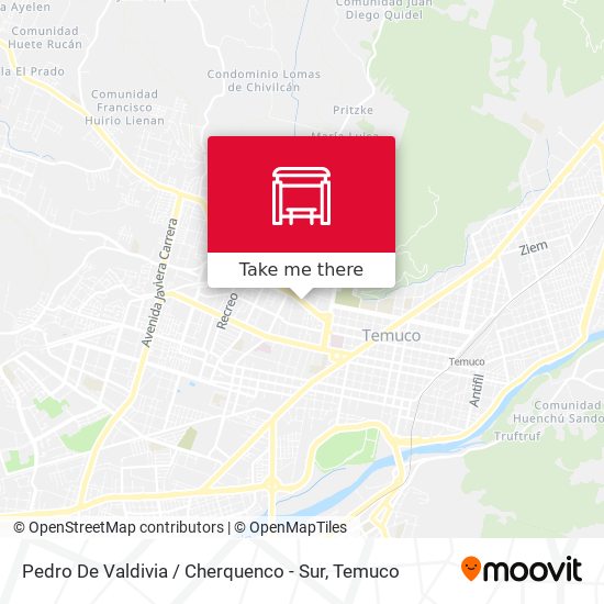 Mapa de Pedro De Valdivia / Cherquenco - Sur