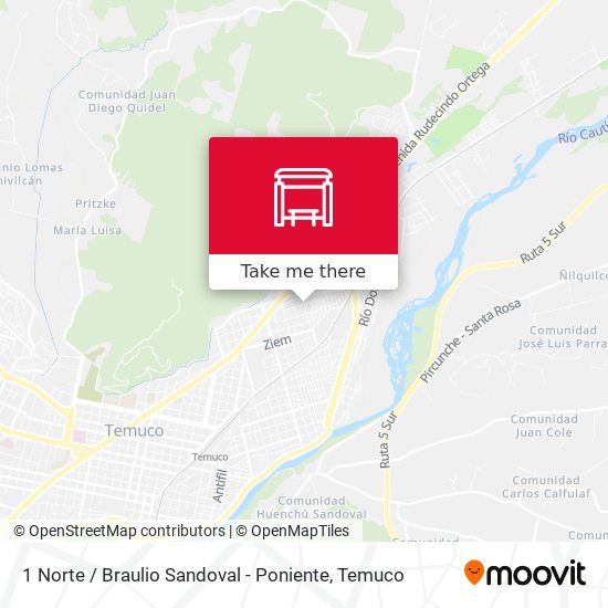 Mapa de 1 Norte / Braulio Sandoval - Poniente