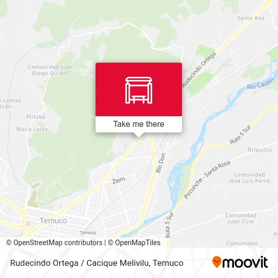 Rudecindo Ortega / Cacique Melivilu map