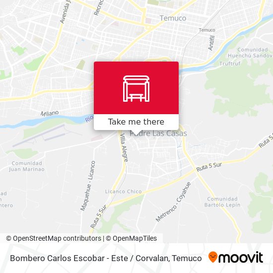Bombero Carlos Escobar - Este / Corvalan map