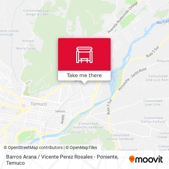 Barros Arana / Vicente Perez Rosales - Poniente map