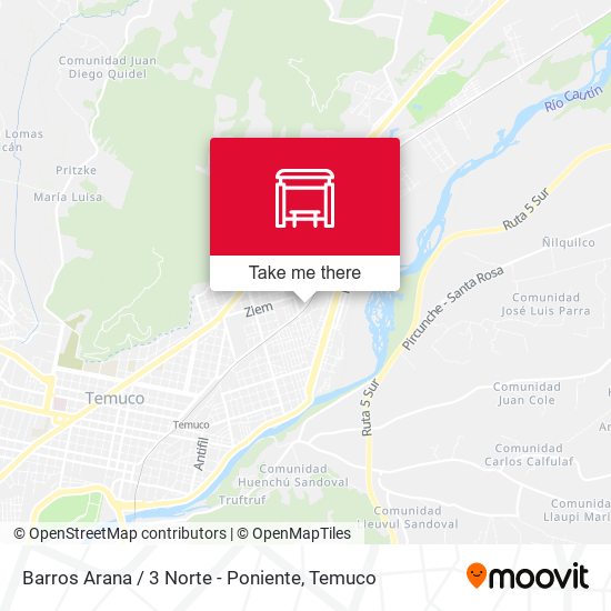 Barros Arana / 3 Norte - Poniente map