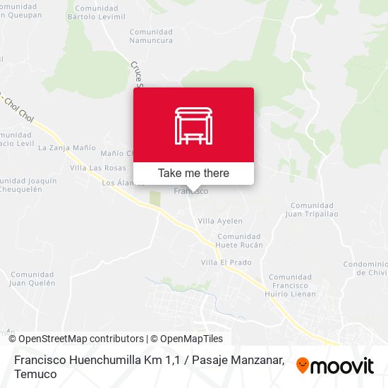 Mapa de Francisco Huenchumilla Km 1,1 / Pasaje Manzanar