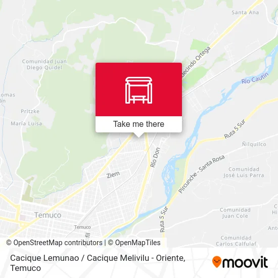 Cacique Lemunao / Cacique Melivilu - Oriente map