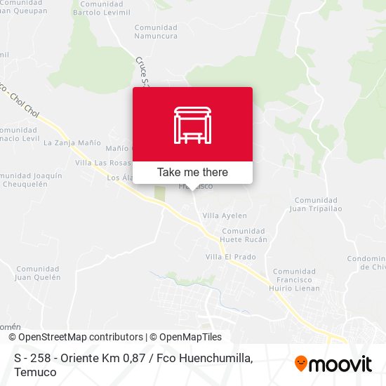 S - 258 - Oriente Km 0,87 / Fco Huenchumilla map