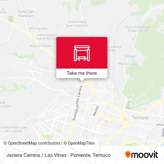 Javiera Carrera / Las Vinas - Poniente map