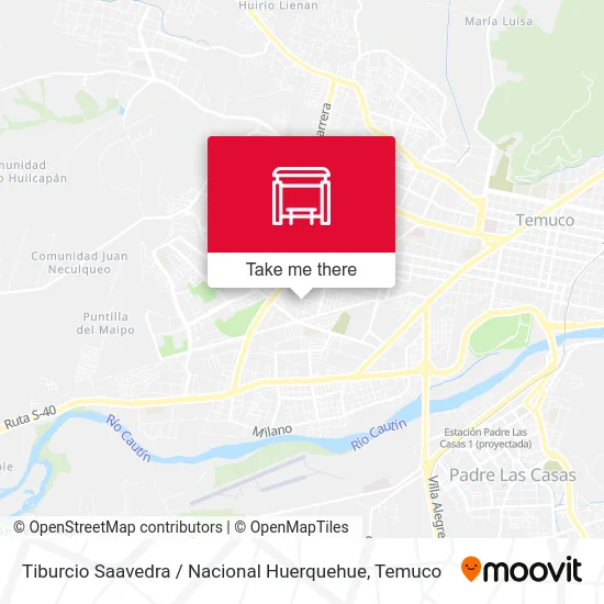 Tiburcio Saavedra / Nacional Huerquehue map