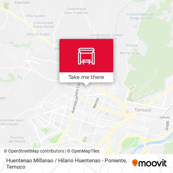 Mapa de Huentenao Millanao / Hilario Huentenao - Poniente
