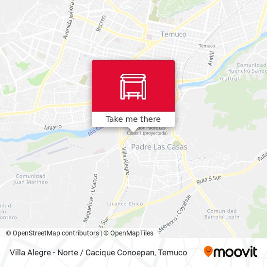 Mapa de Villa Alegre - Norte / Cacique Conoepan