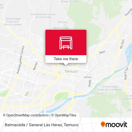 Balmaceda / General Las Heras map