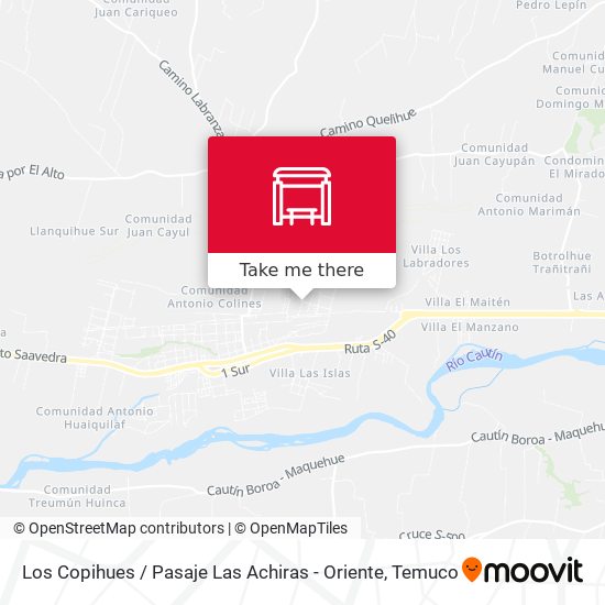 Mapa de Los Copihues / Pasaje Las Achiras - Oriente