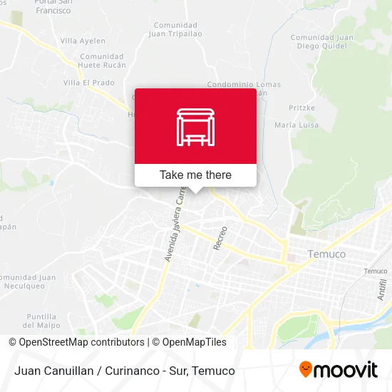 Juan Canuillan / Curinanco - Sur map