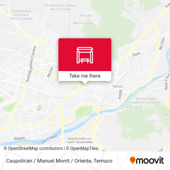 Caupolican / Manuel Montt / Oriente map