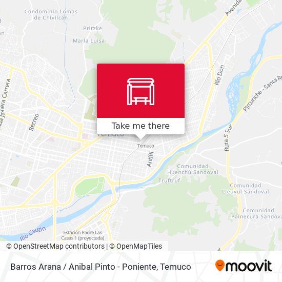Barros Arana / Anibal Pinto - Poniente map