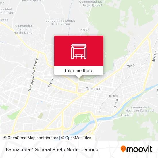 Balmaceda / General Prieto Norte map