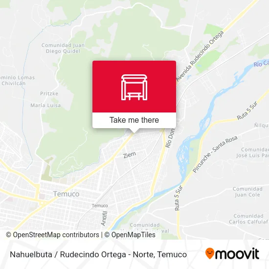 Nahuelbuta / Rudecindo Ortega - Norte map