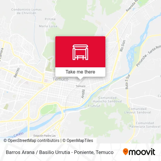 Mapa de Barros Arana / Basilio Urrutia - Poniente