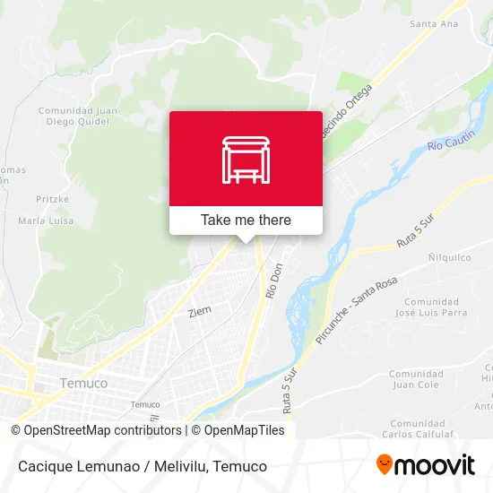 Mapa de Cacique Lemunao / Melivilu