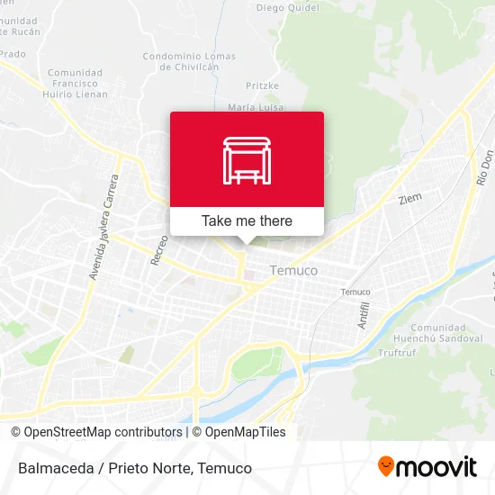 Balmaceda / Prieto Norte map