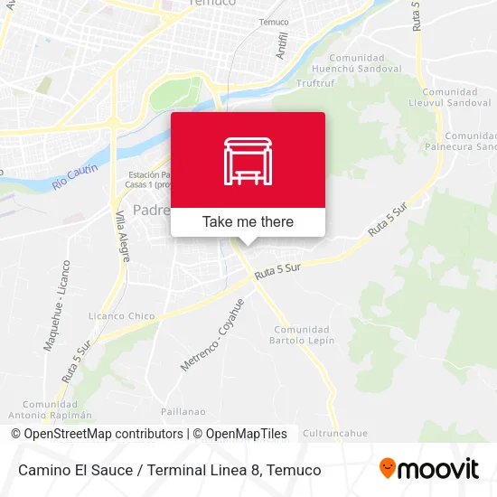 Camino El Sauce / Terminal Linea 8 map