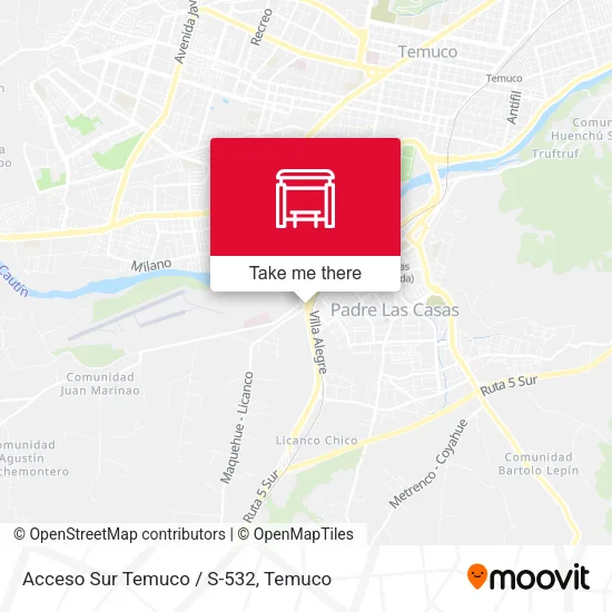 Acceso Sur Temuco / S-532 map