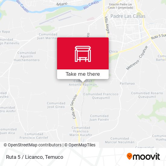 Ruta 5 / Licanco map