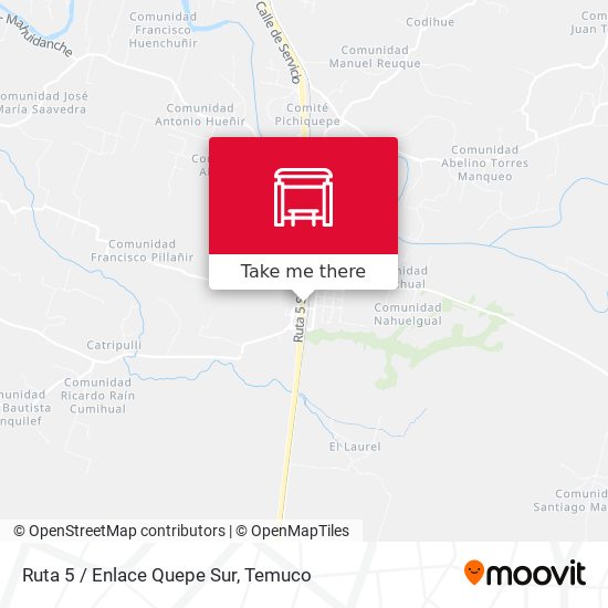 Mapa de Ruta 5 / Enlace Quepe Sur